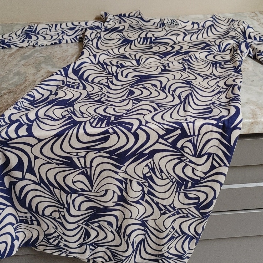 Vintage DVF Saihana Silk Dress Blue & Off-White Size 6/8 - Picture 13 of 16